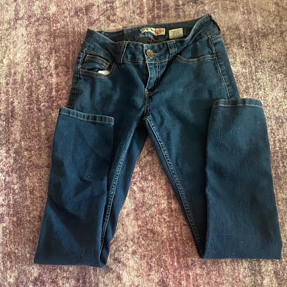Paris Blues Dark Blue Low Ris Skinny Jeans 5 - Picture 2 of 11